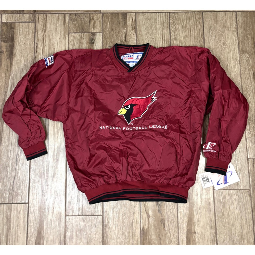 Vtg Arizona Cardinals Logo Athletic NFL Pro Line Pullover Windbreaker Jacket NWT